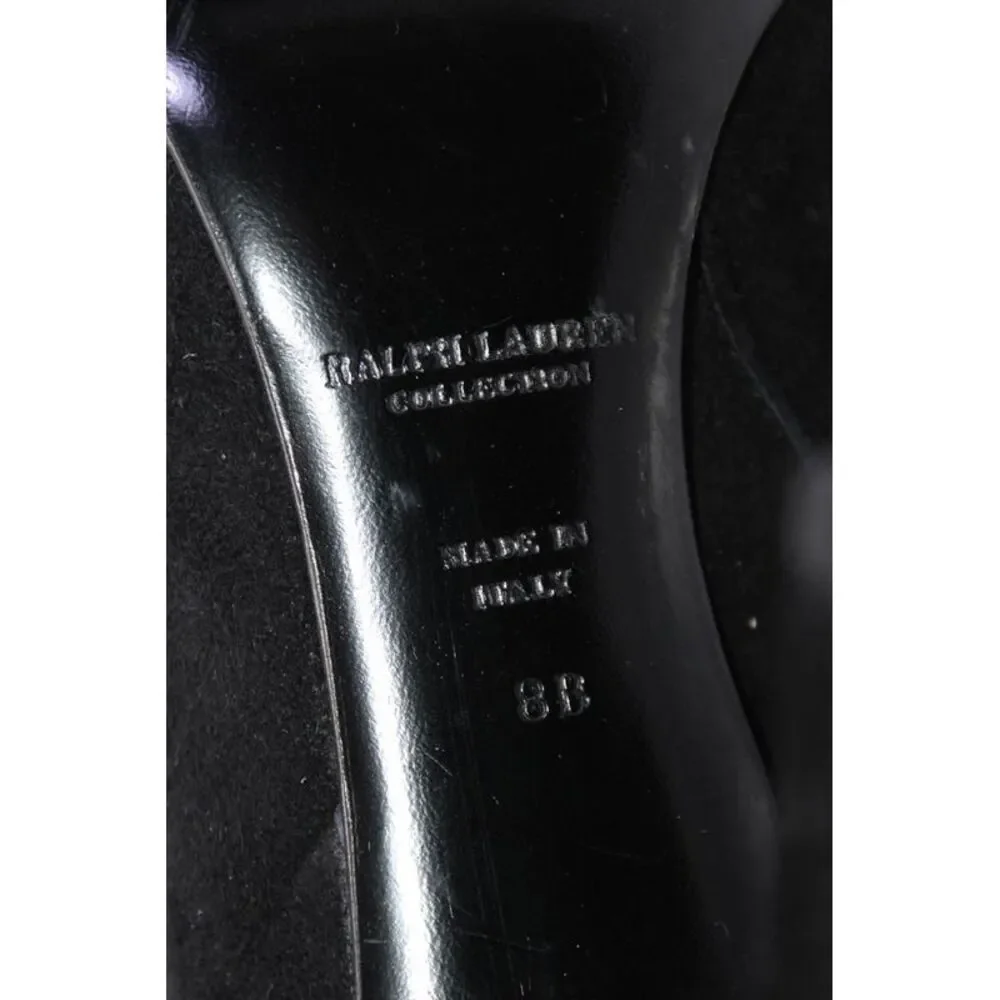 Ralph Lauren Collection Womens Point Toe Stiletto Ankle Boots Black Suede Size 8 - Picture 6 of 6